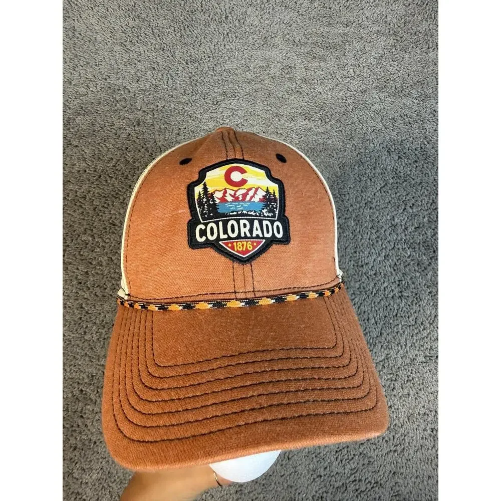 Colorado Hat Cap Strap Back Mens One Size Moose Orange Colorado Patch
